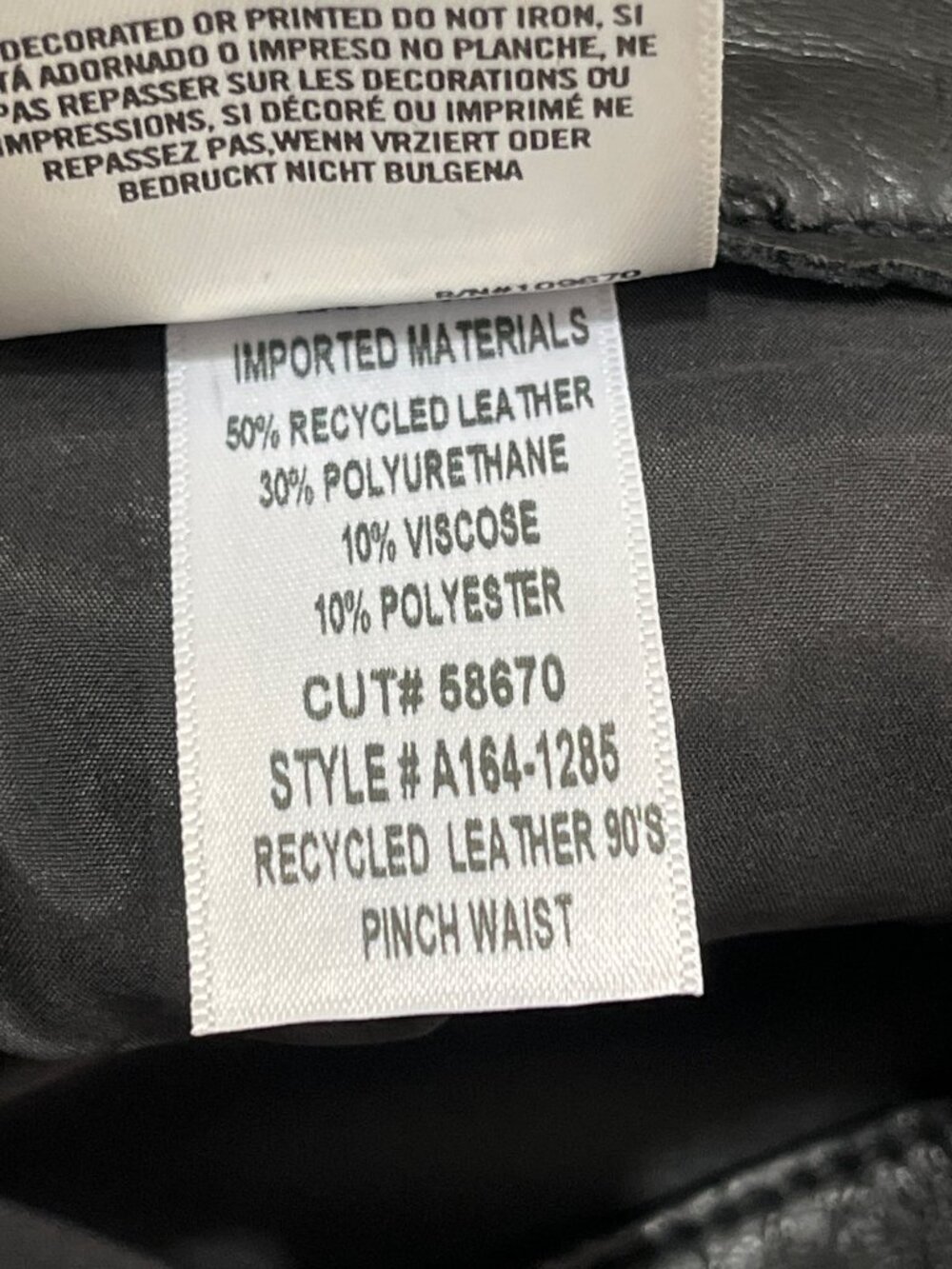 Agolde Women Size 29 90s Pinch Waist Leather Pants Black High-Waist Straight-Leg - Picture 9 of 10
